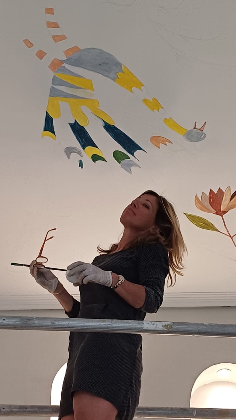 Plafond peint restauré à la main — 17